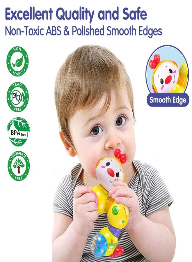 SANTALON Caterpillar Press & Go Musical Toy | Crawling Caterpillar Toys with Music & Light for 1 Year Old Girls & Boys | Baby Toys 12+ Months | 1st Birthday Gifts for Kids [Multicolor] - Image 3